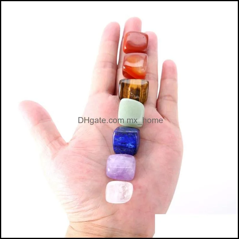 natural crystal chakra stone naturalstones gifts palm reiki healing crystals gemstones yoga energy 7pcs set wq734-wll