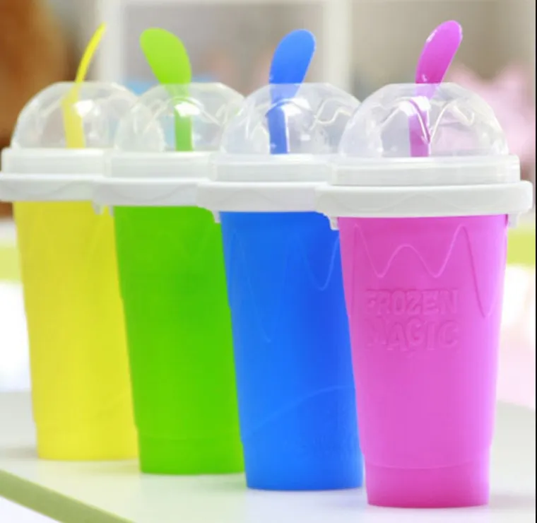 Tasse en Silicone faite sur commande réutilisable de Drinkware d'été, tasse de glace créative de fabricant de Slushy de compression de crème