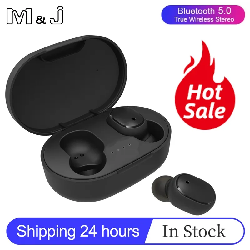 M&J A6S Wireless Bluetooth TWS Earphones Mini Earbud With Mic Charging Box Sports Gaming Headphone For Redmi Xiaomi iPhones