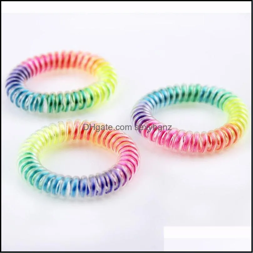 kids girl colorful telephone wire hair tie girls elastic hairbands ring rope bracelet stretch scrunchy fashion accessories