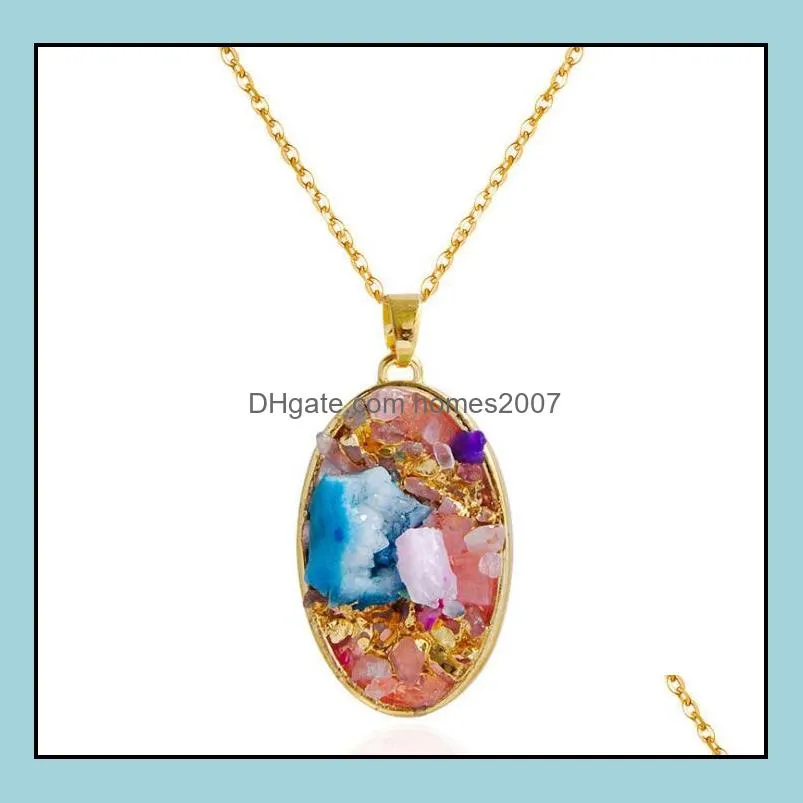 Crystal Cut Pattern Pendant Necklace For Mother`s Day Gift Family Ladies Elegant Natural Stone Necklace free shipping