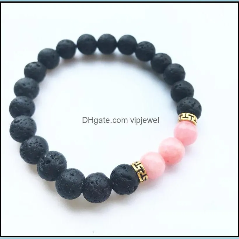 lava rock stone beads bracelet charm rock natural stone turquoise tiger eye beads bracelet fashion jewelry crafts men chakra bracelet vipjewel