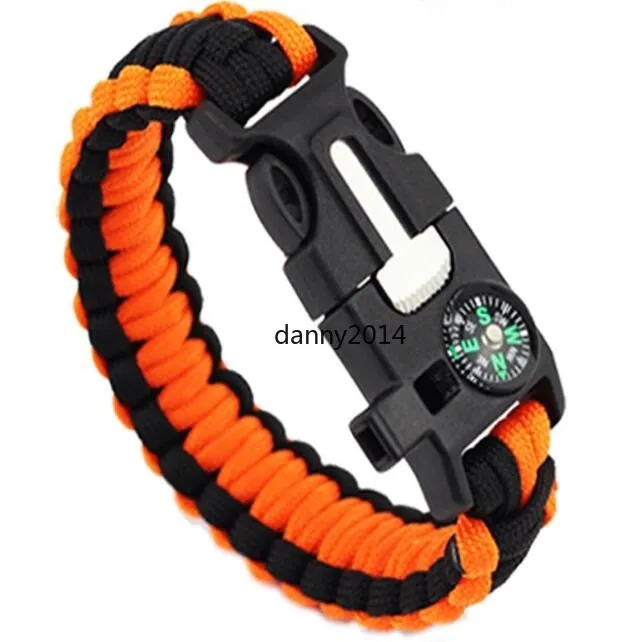 Multifunctional Paracord Bracelet with Compass, Fire Starter, Whistle, and  Knife - Outdoor Survival Gear