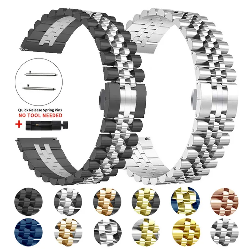 Cinturino in acciaio inossidabile per Samsung Galaxy Watch 4 Classic 46mm 42mm Watch4 44mm 40mm 3 Active2 Bracciale a fascia 20mm 22mm Braccialetti 220617