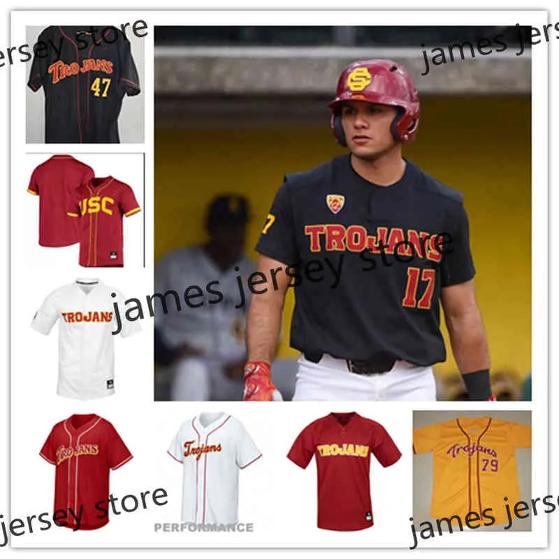 XFRSP 2022College niestandardowe USC Trojans Baseball Jersey 25 Mark 25 McGwire 21 Mark Prior 37 Tom Seaver 51 Randy Johnson 34 Barry Zito 5 Roy Smalley 8