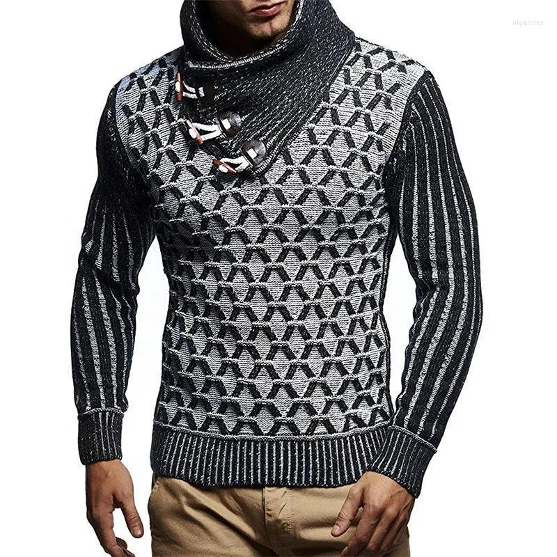 Men's Sweaters Men's Fashion Turtleneck Twist Sweater Male Winter Slim Fit Warm Long Sleeve Pullover Solid Color Knitting TopsMen's Men'