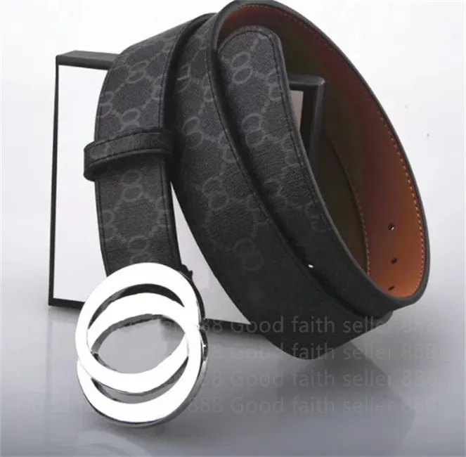 Cowskin Leather Belt with Smooth Buckle for Men Women Casual Letter Design 20 Colors 105 125cm Width 3.8cm