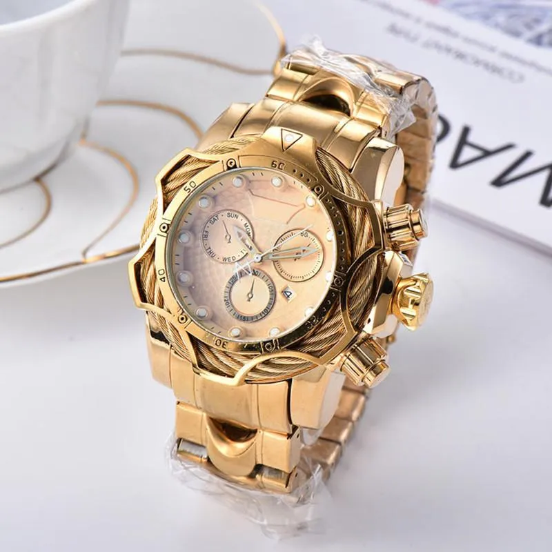 ساعات المعصم الفاخرة غير المهزومة ساعة 18K الذهب سلك لا يقهر Invicto مقاوم للماء Wirstwatches Reloj De Hombre For Drop