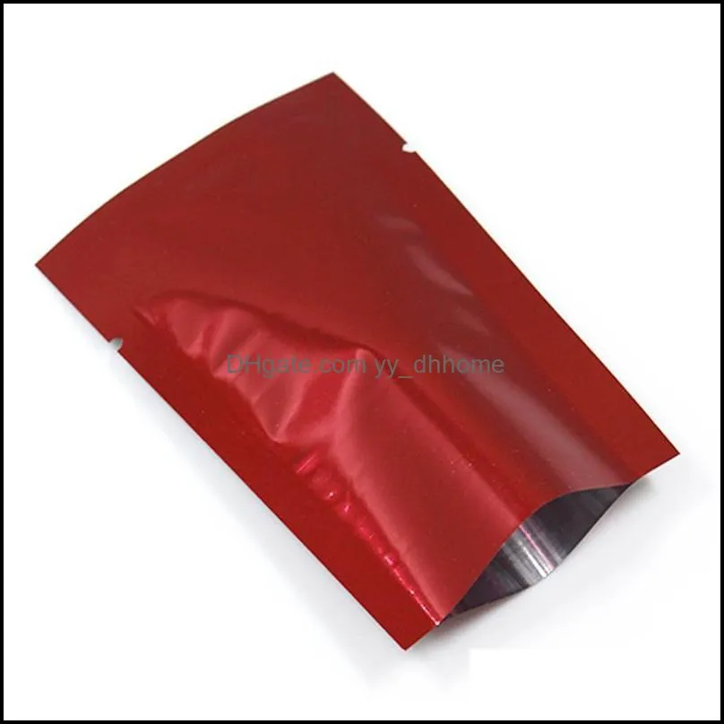 Storage Bags 200pcs Red Open Top Vacuum Heat Sealable Sample Packaging Pouch For Candy Coffee Powder Mylar Foil Flat Tear Notch