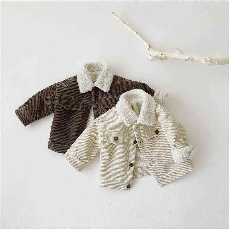 Meisjes jongens fashon winter dik warme jas baby kinderen kinderen jas bovenkleding twee kleuren J220718