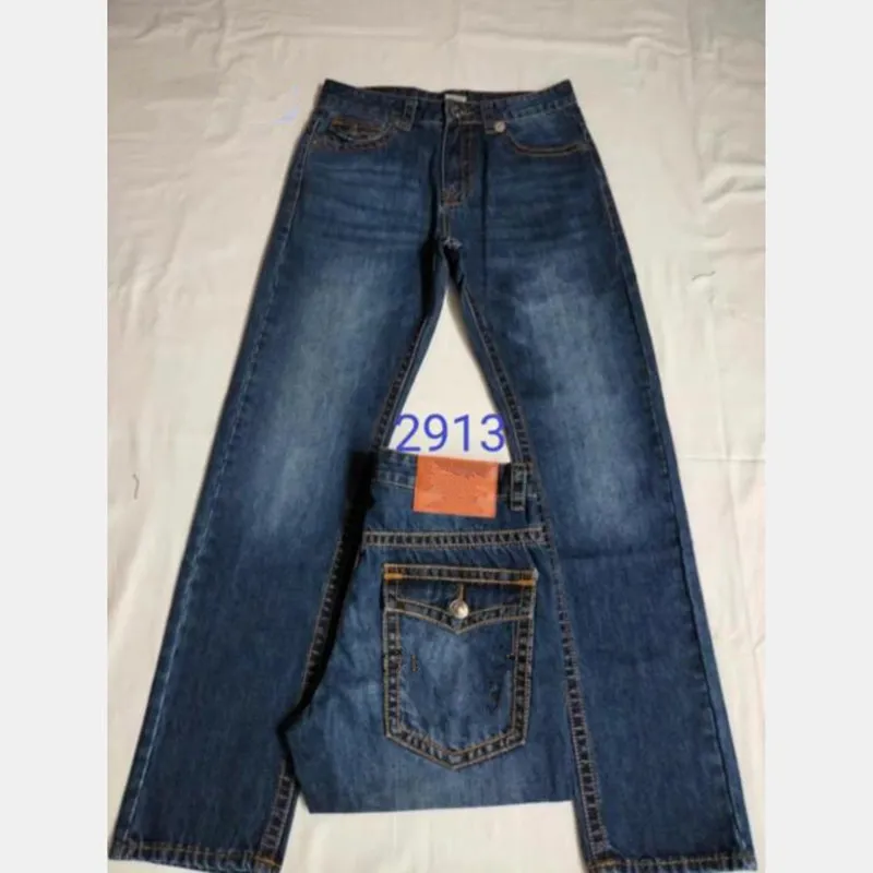 Calça jeans Long masculino masculino verdadeiro line grossa super religião jeans roupas man man