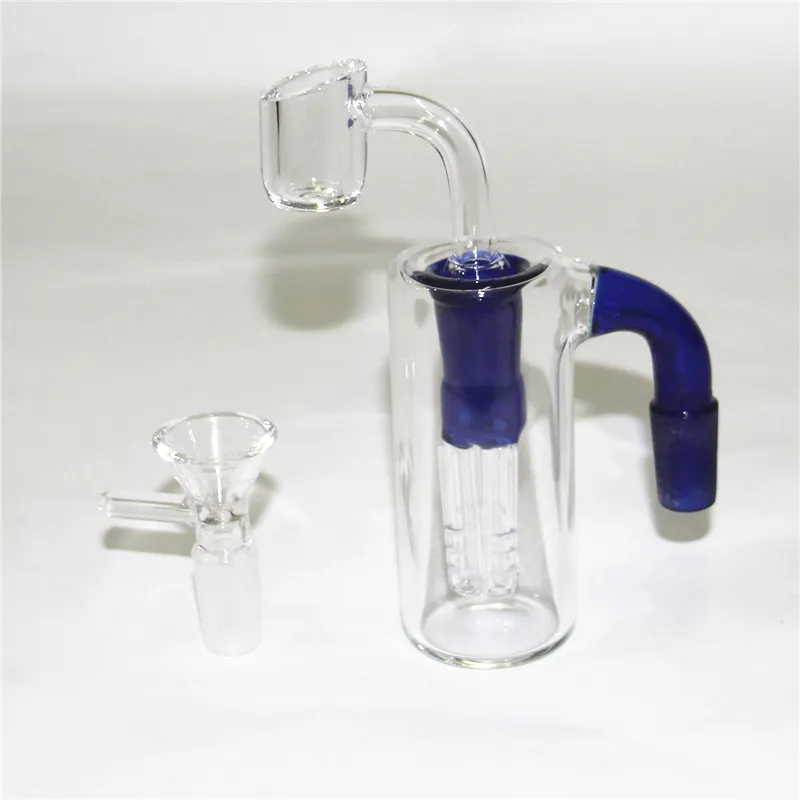 Cam bong nargile yakalama 4 kol ağacı perc 14mm erkek 90 degree kül yakalayıcılar su borusu fıskiyesi bongs nargile dab teçhizat