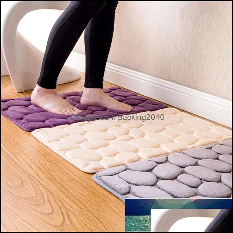 40x60cm Rectangl Bath Mat Bathroom Bedroom Floor Mats Non-slip Mats Foam Rug Shower Coral Fleece Carpet Bathroom Kitchen Bedroom