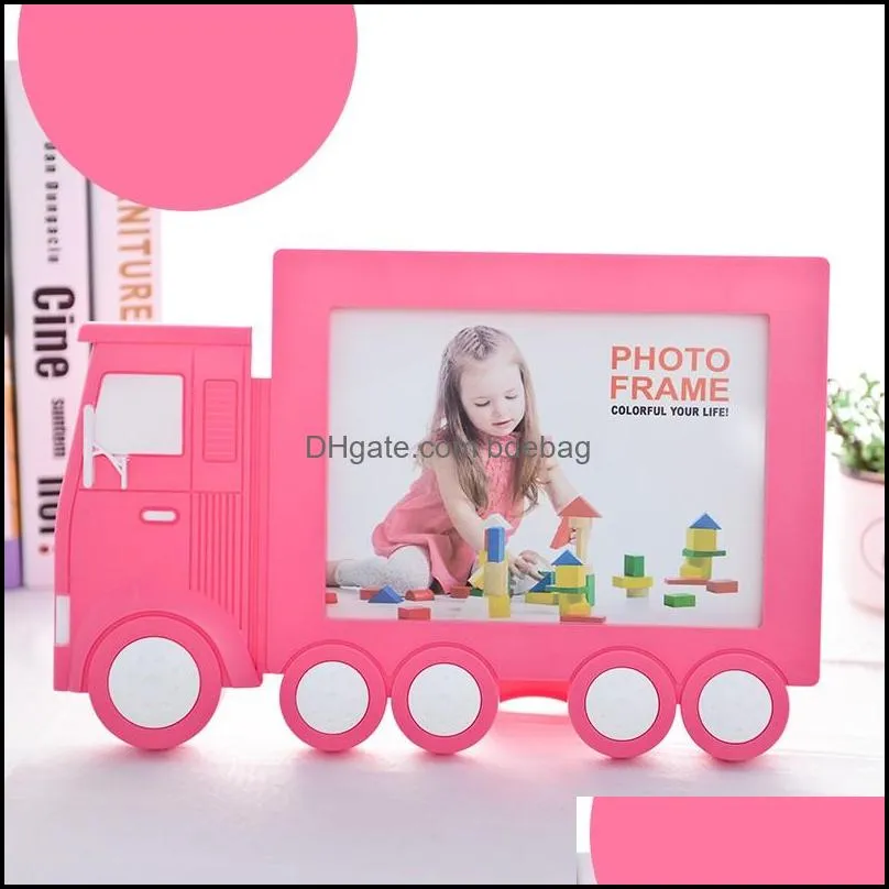 Creative Cartoon Train Picture Frame Children And Babies Picture Frame for Table Plastic 7 inch Picture Frames Wall Hanging