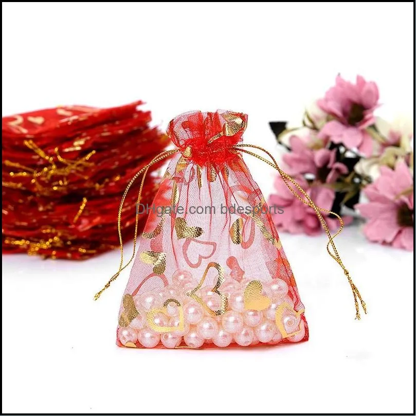 Wholesale 400 pieces Drawable Small Organza Bags 10*12cm Favor Wedding Christmas Gift Bag Jewelry Packaging Bags Pouches 719 K2