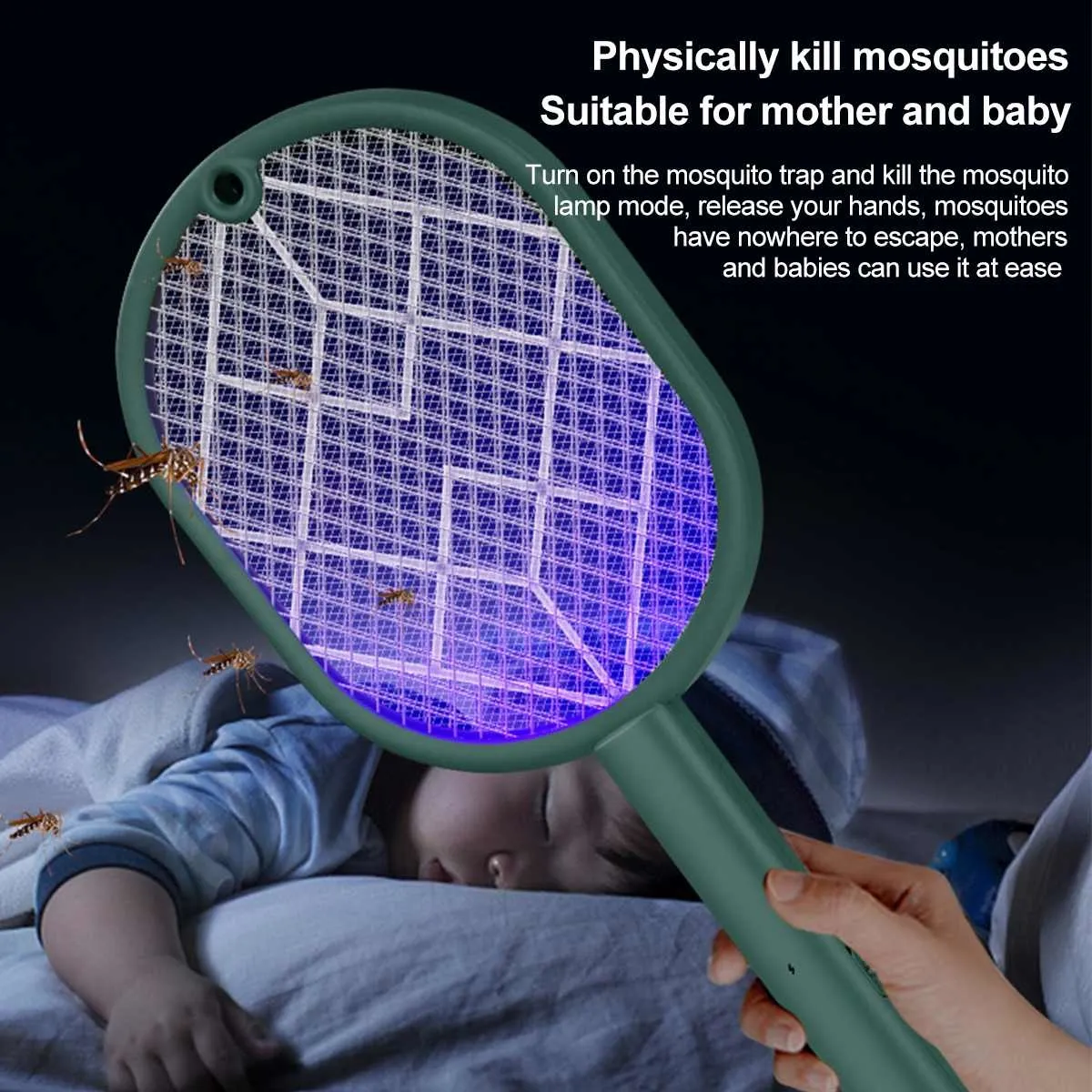 Andere tuinbenodigdheden Elektrisch insecten Racket Zapper USB Oplaadbare zomerse zomermuggen Swatter Kill Fly Bug Killer Trap