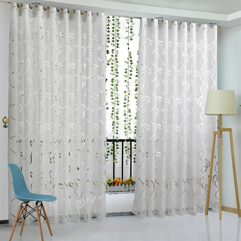 Blommig vinstockarpartition gardin polyester moderna gardiner för vardagsrum balkong fönster ren för sovrum349c