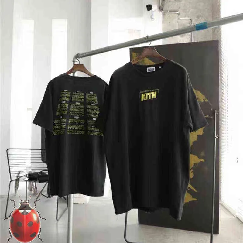 Yellow Kith Box Shirt Summer Casual Tee Men Women STERK KWALITEIT Tekst Graphic print T-shirt