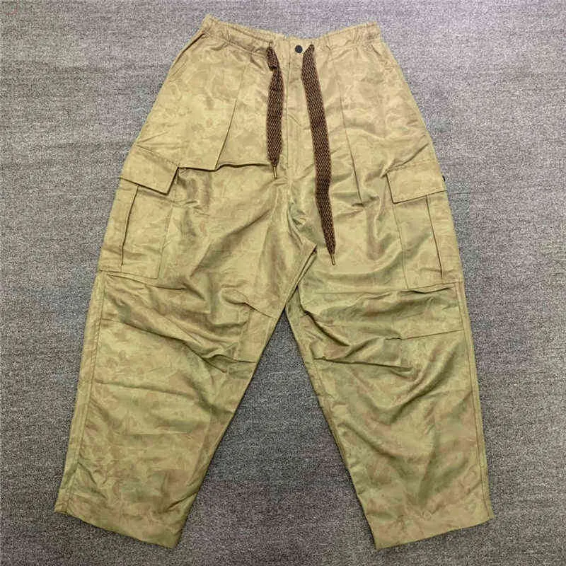 Kapital Kountry Calças Moda Masculinas de Melhor Qualidade Exército Verde Cargo Calças Femininas Calças Elásticas com Cordão Japonês Streetwear T220803