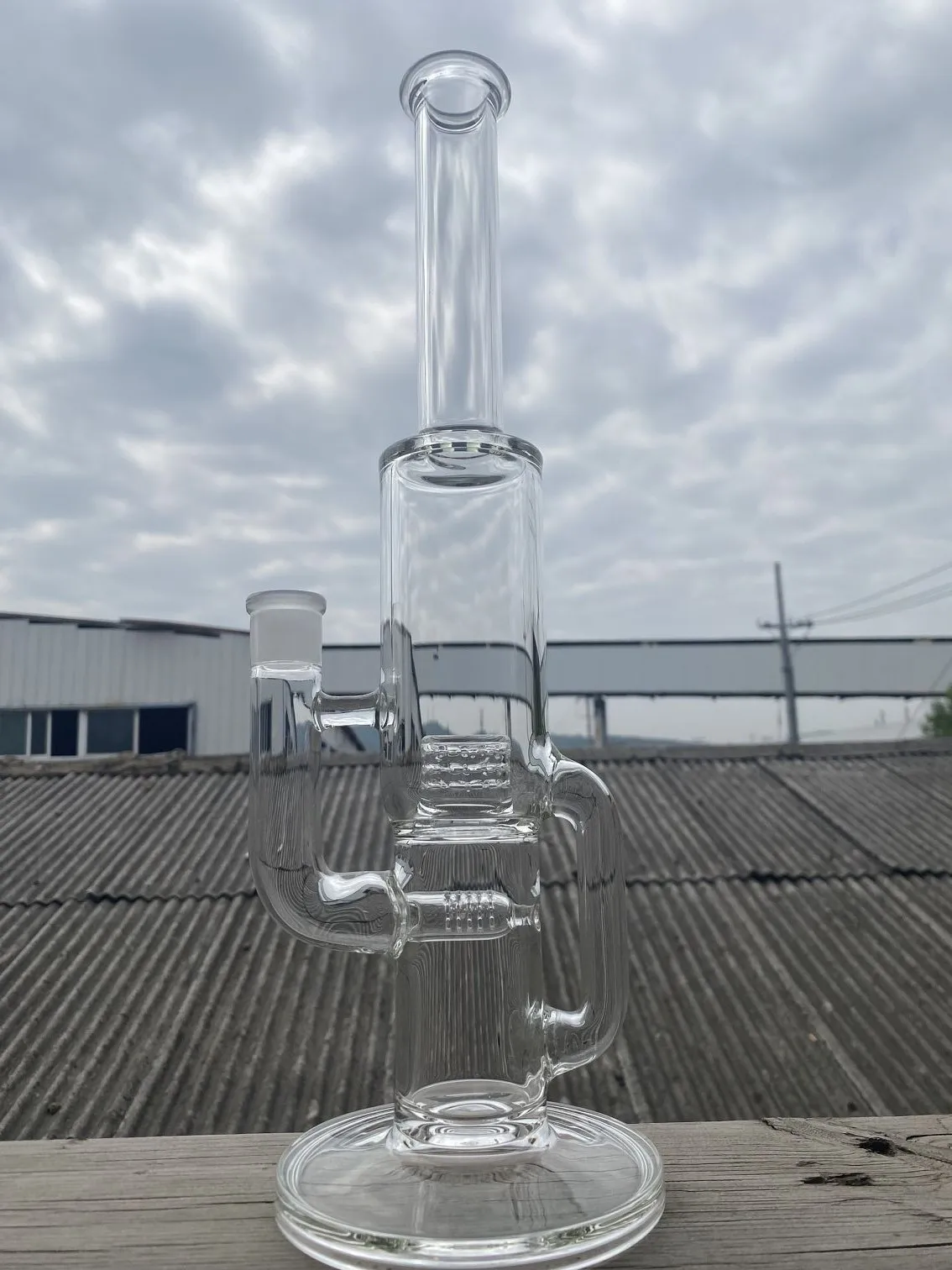Уникальные Biao Glass Bongs 360 Grid Syle Hobys Water Tipes 16 дюймов 18 мм соединения