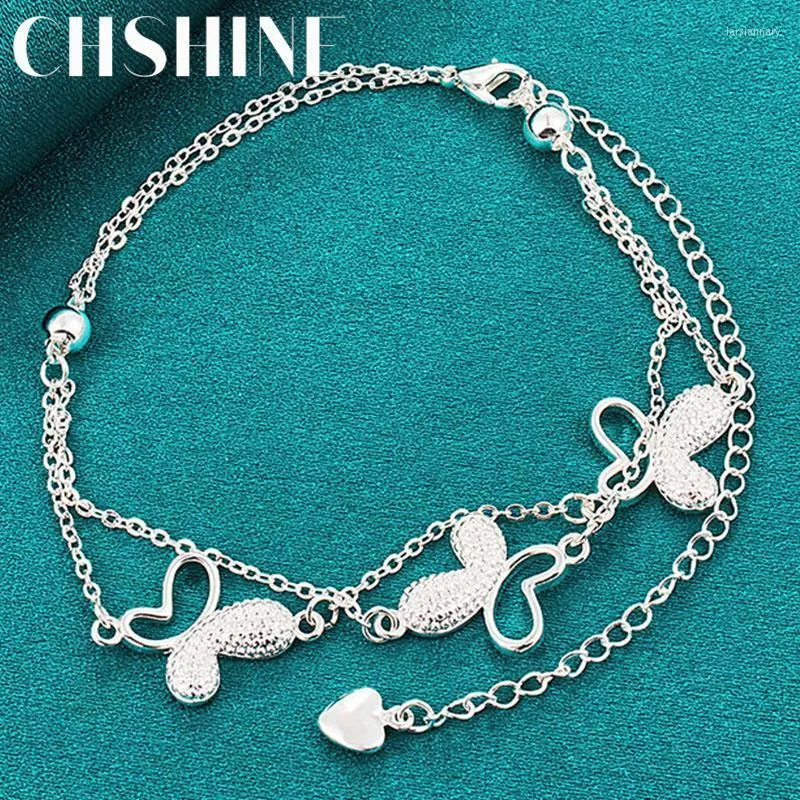 Link Chain 925 Sterling Silver Butterfly Peanut Bracelet For Women Wedding Celebration Engagement Fashion JewelryLink Lars22