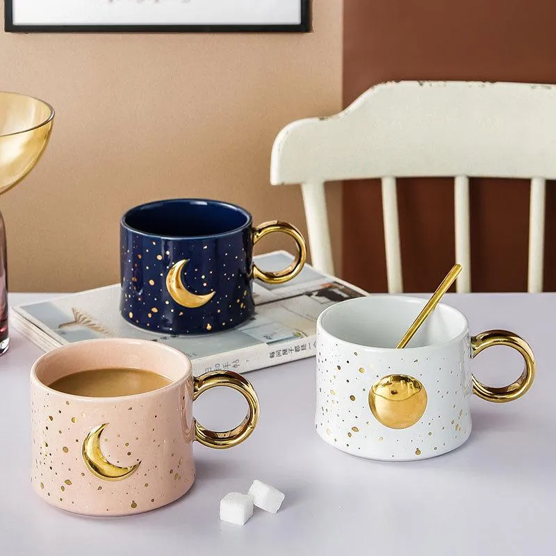 Tazas de café de cerámica con corona dorada creativa, vasos y tazas para  té, taza de café Original, hermosa cerveza divertida - AliExpress