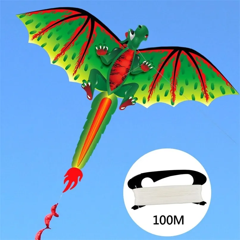 Niedlicher 3D-Dinosaurier-Drachen für Kinder, Flugspiel, Outdoor-Sport, Spielspielzeug, Garten, Stoffspielzeug, Geschenk mit 100 m Leine 220602