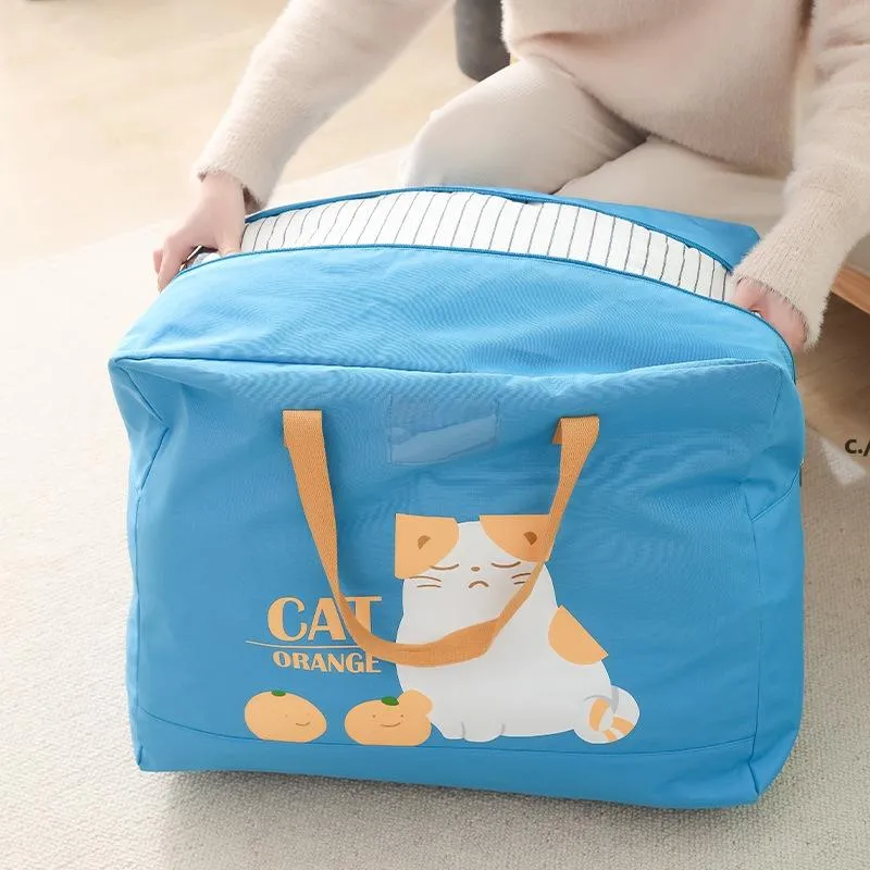 Quilt storage bag cartoon portable water-repellent and moisture-proof children's sorting clothes moving bags 4 colors 3 sizes CCE13827