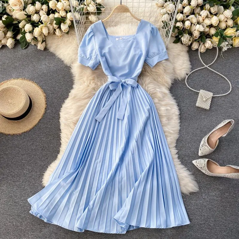 Long Summer Dresses Retro French Style Summer Dress With