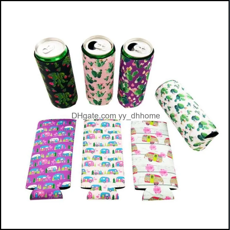 sunflower neoprene insulator cooler baseball can holder water bottle covers bottle case pouch leopard flower 10 style yw3488l