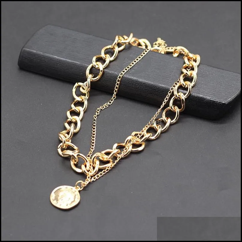 chokers fine fashion chain necklace thick double personality hip-hop neck short clavicle women