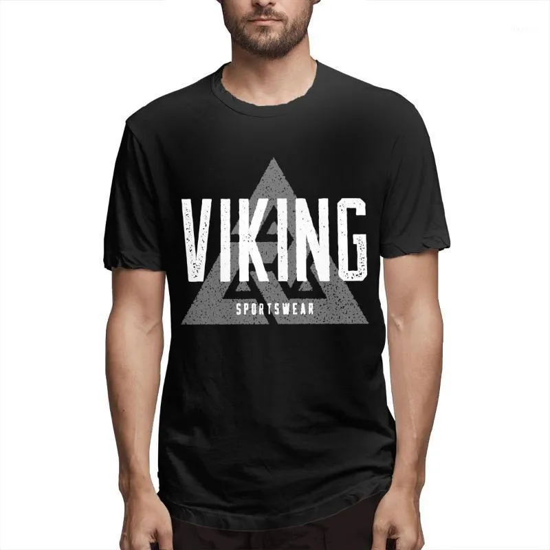 Men's T-Shirts Viking Trio Sportswear Crazy Tees Short Sleeve Round Neck T-Shirt Pure Cotton Printed Clothes