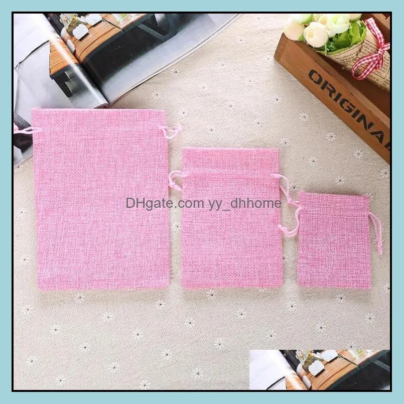 jewelry pouches gift storage bags flax cloth material for wedding party 10*12cm jewelry package wholesale free shipping 0583wh