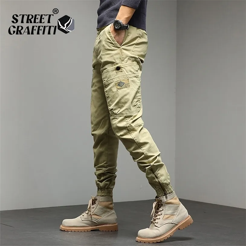 Winter Men Cotton Casual Cargo Warm Cross Joggers Sweatpants Autumn Fashion Elastic Pantalones Tipo Pants 220325