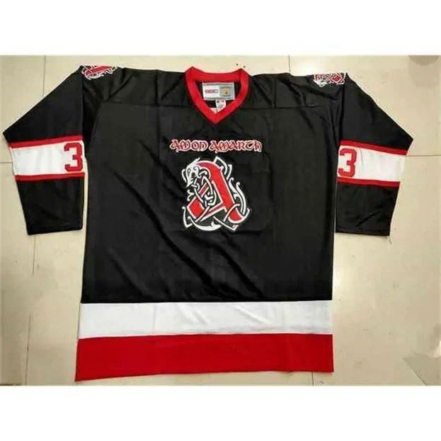 NIK1 2020 Dostosuj rzadki Vintage Amon Amarth - Viking Hockey Jersey Haft zszył dowolne koszulki i nazwisko