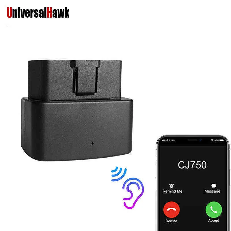 Mini obd monitor vocale GPS Tracker Car auto GSM Tracciamento Veicolo Dispositivo di localizzazione GPS APP APP iOS e rilevamento scansione OBD2 H220504