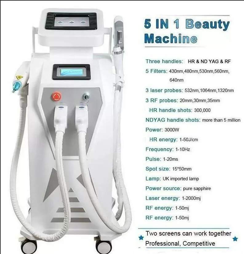 Nouveauté 4 en 1 machine multifonction de détatouage IPL pigment vasculaire thérapie de l'acné laser 5 filtres OPT tatouage/acné/pigment/rides/épilation vasculaire