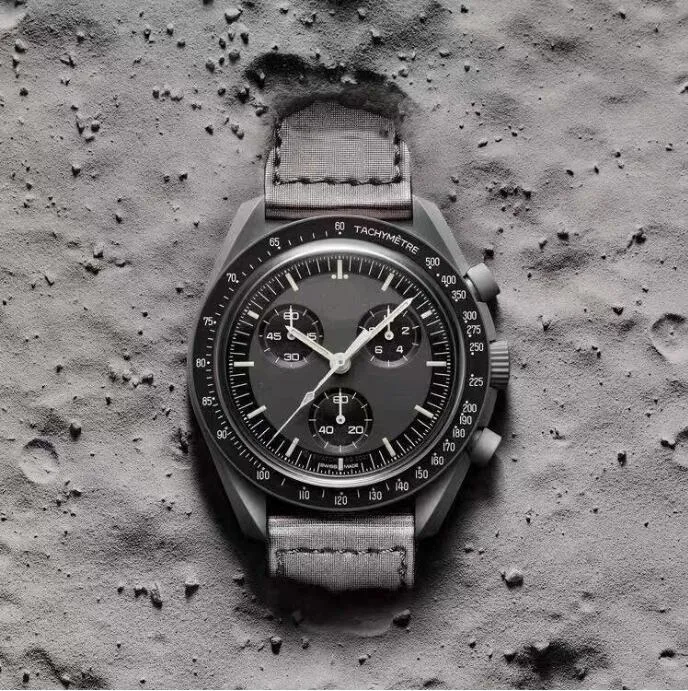 Moonswatch роскошные часы Moonswatch для мужчин биокерамические кварцевые часы с хронографом 5A высококачественные наручные часы дизайнерские omegawatch все циферблаты для работы женские часы montre REB6