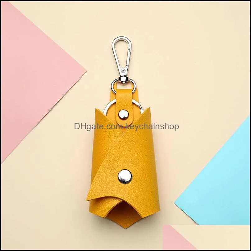 keychains creative bat shaped pu leather keychain women men car key protective cover waist hanging case jewelry accessories