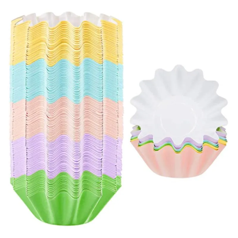 Wave Cupcake Liners Paper Baking Cups Muffin Wrappers Greaseproof Brioche Mold Cake Case Trays Holder