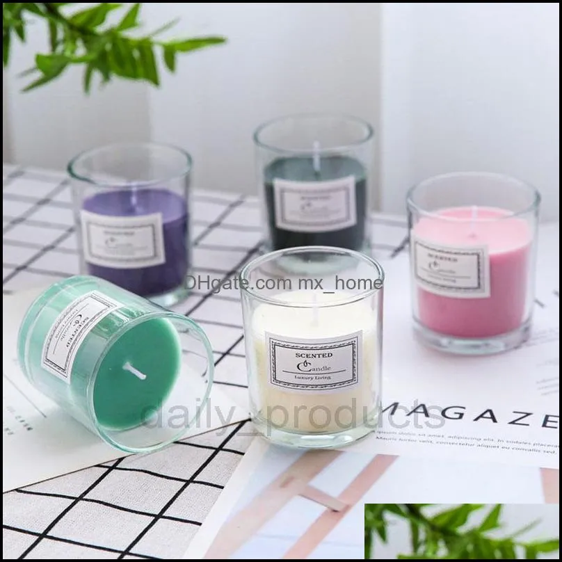 DIY Handmade Scented Candle Jar Glass Natural Plant Wedding Soy Wax Small Jar Aromatherapy Candles Home Decor ZXFHP1614