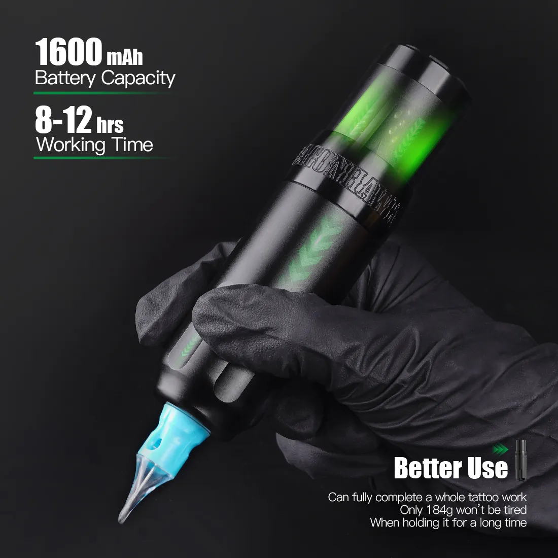 DragonHawk X5ワイヤレスタトゥーマシン4.0mmストロークブラシレス 