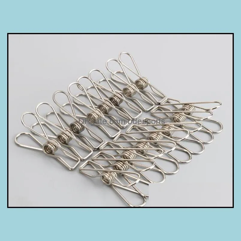 1000PCS/LOT Hot Sale Excellent Quality New Arrival Stainless Steel Spring Clothes Socks Hanging Pegs Clips Clamps Silver Laundry SN353