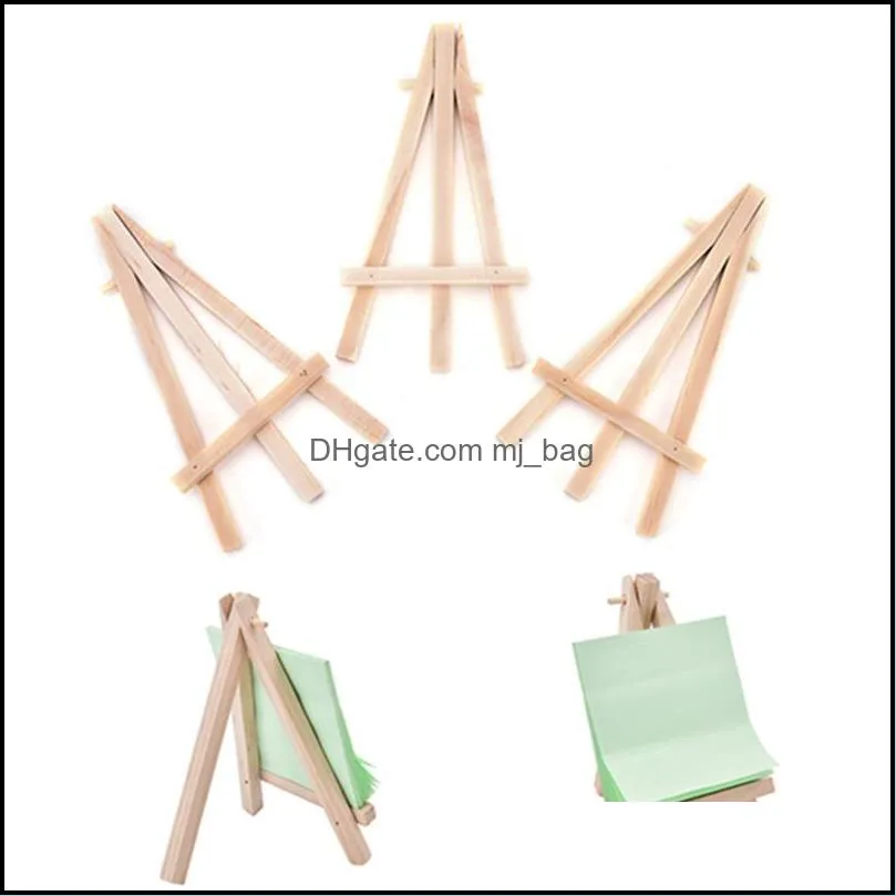 8x15cm natural wooden mini tripod easel mini display stand for wedding place name holder menu board