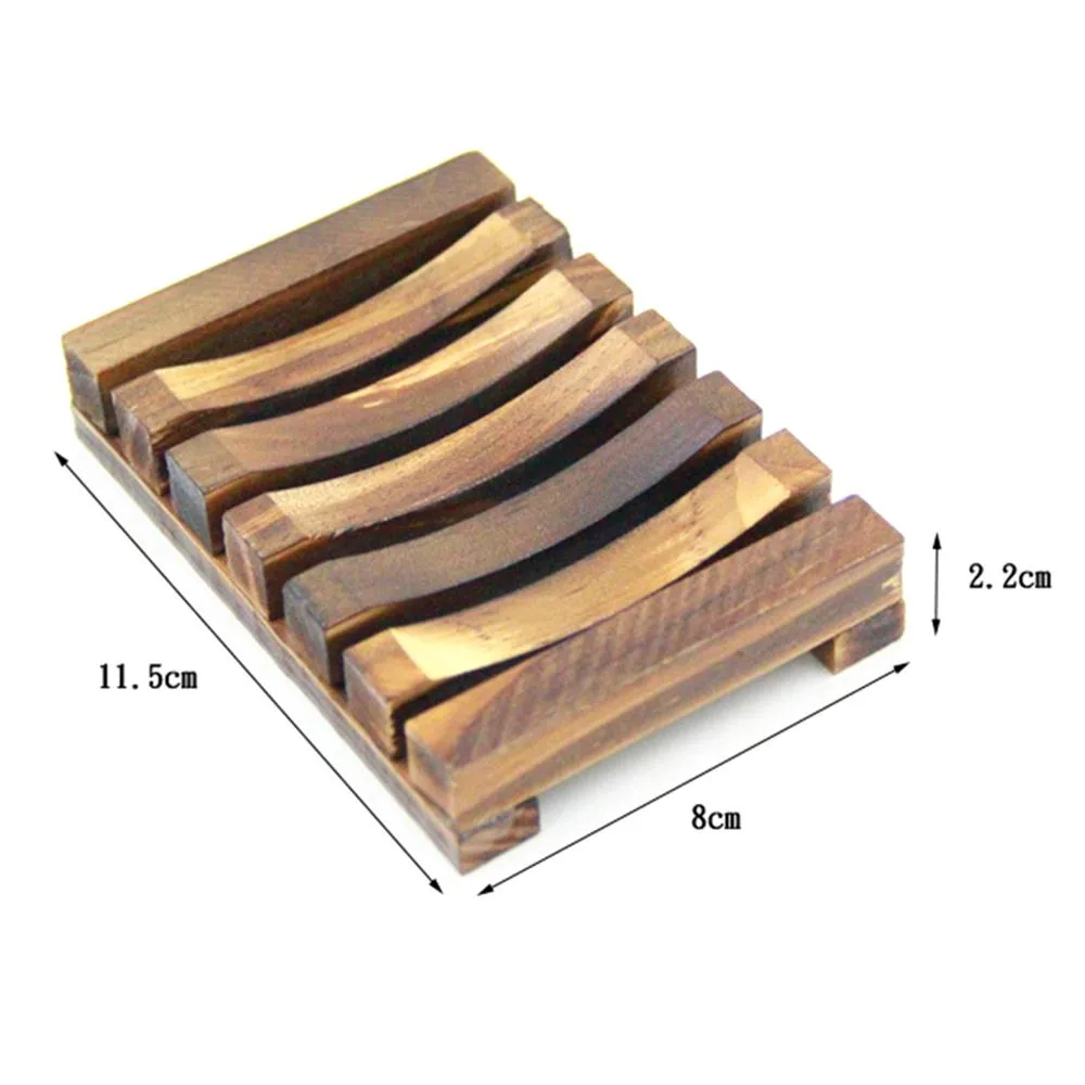 Natural Wooden Bamboo Soap Dish Tray Holder Storage Soap Rack Plate Box Container for Bath Shower Plate Bathroom F0330