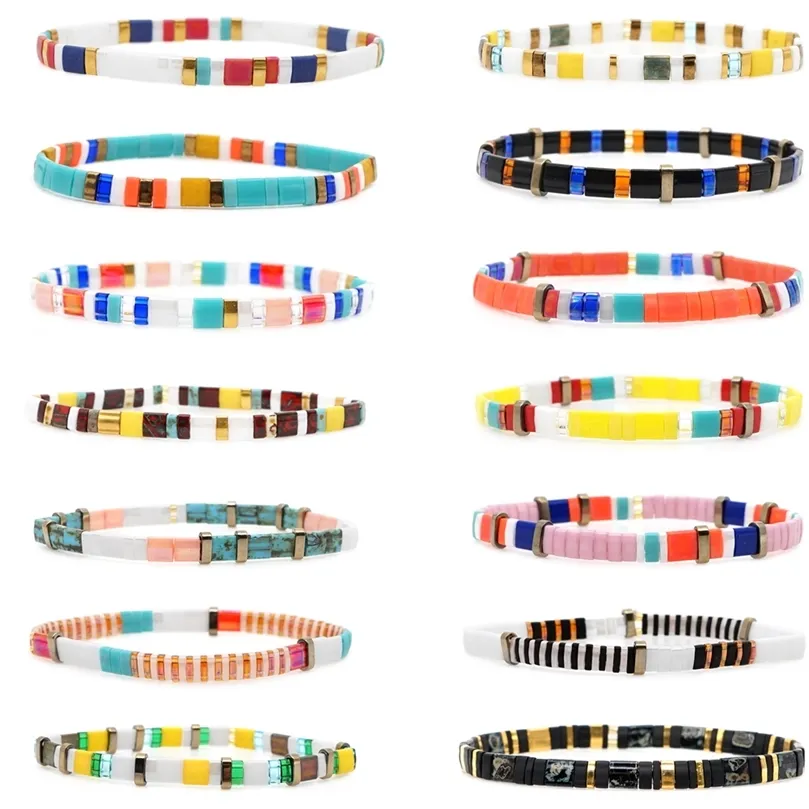 Acessórios de pulseira de verão miyuki arco -íris boho bracelete femme jóias bohemian pulseiras amizade de pulseira lady presentes y200918