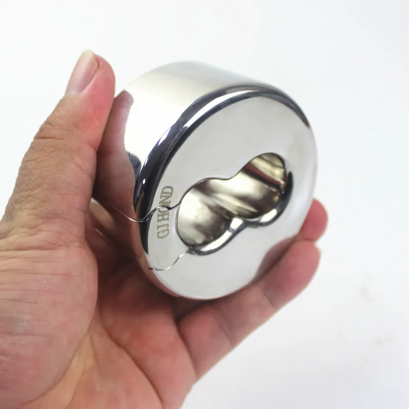 Anillo para el pene ensanchador de bolas de acero inoxidable de 8 tamaños, anillos para el escroto con 8 ranuras, colgante, Bondage, juguetes sexys para adultos para hombres BB2-162