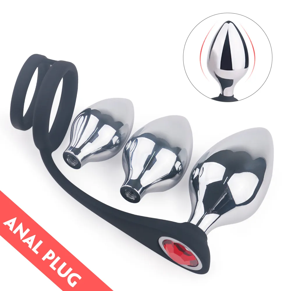 Ensemble de plug anal en acier inoxydable Set Toys Butt Pild Massageur personnel pour les femmes couples de stimulation SM