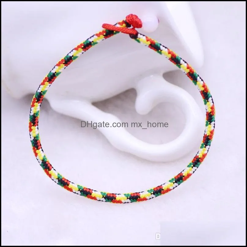 Thick Brazilian Nepal Rainbow Lesbian LGBT Pride Gay Pride Woven Braided Rope String Strand Friendship Bracelet Kids GIFT