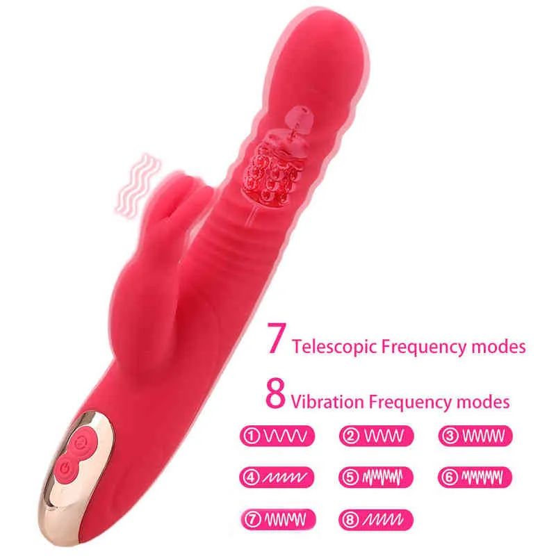 NXY Vibrátorok Nyúl teleszkópos, fűtött dildók nőknek Anális dugó Klitorisz popsi masszírozó női szexjátékok felnőtteknek_voghion.com